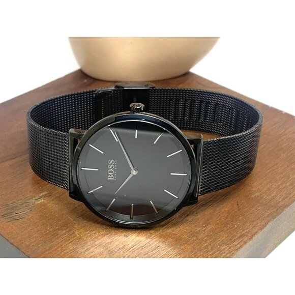 Hugo Boss Men's Watch 1513826 Quartz Skyliner Black Dial Mesh Steel Band 40mm - Picture 7 of 13